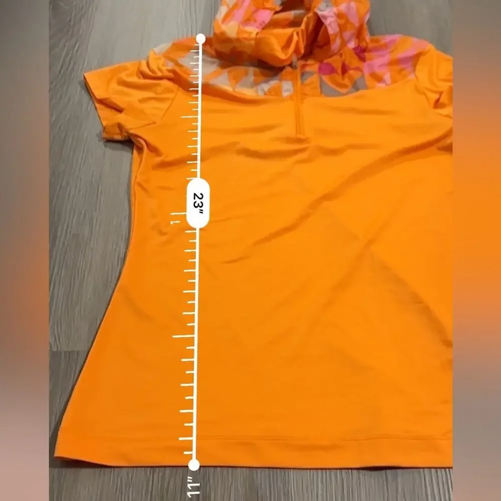 Nike Golf Tour Performance Orange Geometric Print Short Sleeve Jacket‎ Size XS